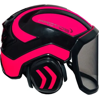 Lesnická přilba Protos Integral FOREST černo/růžová - štít F39