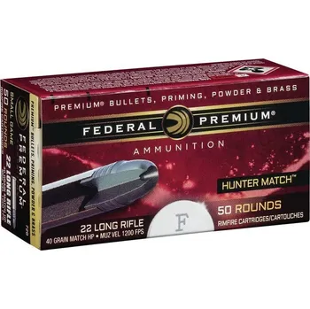 Příslušenství pro sportovní střelbu Federal Náboj kulový Federal, Premium Hunter Match, .22 LR, 40GR (2,6g), High Velocity, HP