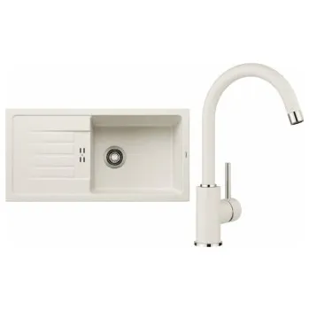 Granitový dřez Blanco Set 11-D 25 Favum XL 6 S Bílá soft + Mida Bílá soft