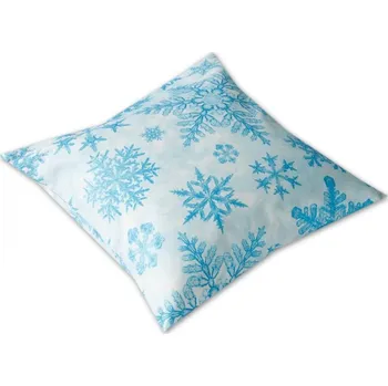 Povlak na dekorativní polštářek Vánoční povlak na polštář 40x60 GARBO Mrazivé vločky modré