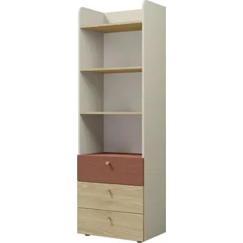 regál Jurek Regál Yuki 5 Vyber provedení: Starobéžová + dub olejovaný + korálová