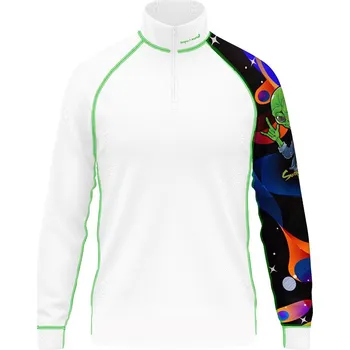 Dětské funkční triko se zipem ALIEN bílá Bamboo Thermo