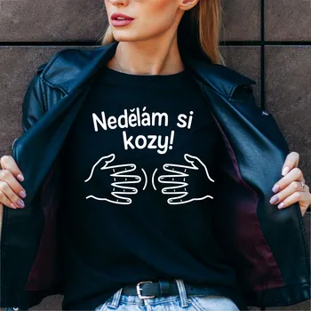Dámské tričko Dámské tričko - Nedělám si kozy Barva: Černá, Velikost: 3XL