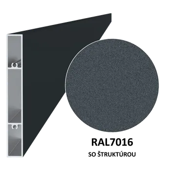 Plot KVN ALUMINIUM Al profil 120 x 16 x 6000 mm, lak so štruktúrou RAL 7016