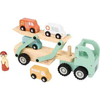 Dřevěná hračka Mini Matters Dřevěný autotransportér 6dílná sada
