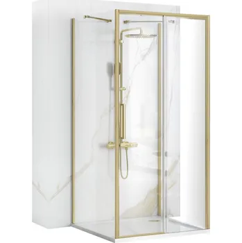REA Sprchový kout Rapid Slide Brush Gold KPL-04712