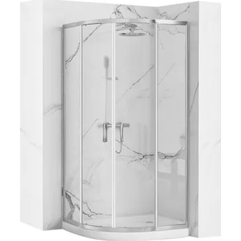 REA Sprchová kabina Look Chrome 80x80 + Sprchová vanička Look White -K7904 REA-K7904