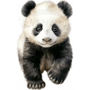 Textilní nažehlovací páska Dante Nažehlovačka Panda mládě - 8 x 12 cm