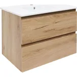 Koupelnová skříňka 2 zásuvková s umyvadlem SAT B-Way 79x50x45 cm dub mat BWAY280OAKU4BI