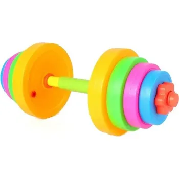 Výuková hračka Mikro Trading Činka pro děti 46 cm + závaží plnitelná vodou 8 ks