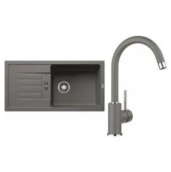 Granitový dřez Blanco Set 11-D 25 Favum XL 6 S Šedá vulkán + Mida Šedá vulkán
