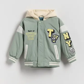 Chlapecká bunda Reserved - Oversize bunda bomberka - bledá zelená - 829ET-07X - 829ET-07X-98