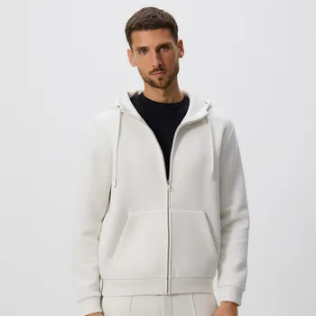 Pánská mikina Reserved - Regular mikina s kapucí - krémová - 7944H-01X - 7944H-01X-S