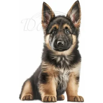 Textilní nažehlovací páska Dante Nažehlovačka Německý ovčák štěně - 4 x 6 cm