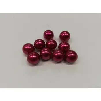 Dětské navlékací korálky Dekorační voskové perly bez dírek 10mm - vínová - 10ks
