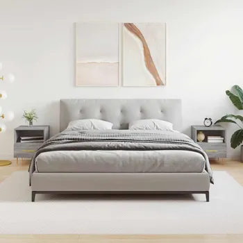 Noční stolek vidaXL Noční stolky 2 ks 40 x 35 x 47,5 cm kompozitní dřevo [827419] Barva: šedá sonoma