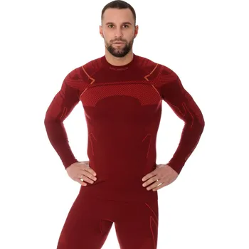 Pánské oblečení Brubeck Pánské triko Thermo s dlouhým rukávem Burgundy - M
