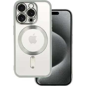 Pouzdro na mobilní telefon Zadní kryt Metallic MagSafe pro iPhone 16 Pro Max Silver