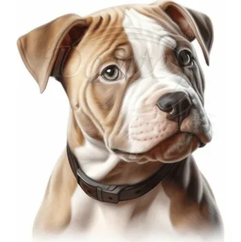 Textilní nažehlovací páska Dante Nažehlovačka Pitbull štěně hnědé - 5 x 6 cm