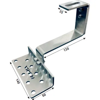 držák na solární panel Střešní hák Solar Vario N, nerez, nastavitelný – krabice 20 ks + držák háků a popruh zdarma