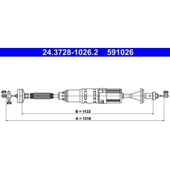 Spojka Tažné lanko, ovládání spojky ATE 24.3728-1026.2