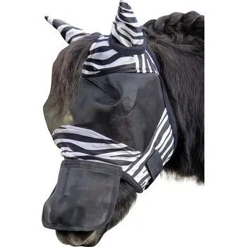 Koňská maska proti hmyzu HKM Maska proti hmyzu Zebra Shetty HKM, black/white MINI SHETTY