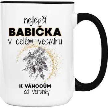 Hrnek velký barevný s potiskem Nejlepší babička v celém vesmíru