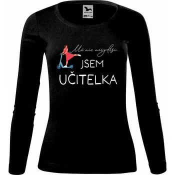 Dámské tričko DOBRÝ TRIKO Dámské bavlněné triko Učitelka koloběžka Velikost: 3XL, Barva: Černá