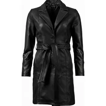 Dámský kabát Dámský Kožený Kabát Haidi Téron Brixton Černý Velikost: 2XL