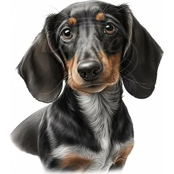 Textilní nažehlovací páska Dante Nažehlovačka Jezevčík hlava - 11 x 12 cm