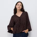 Reserved - Puntíkovaná halenka - tmavě hnědá - 424IM-89X - 424IM-89X-XL