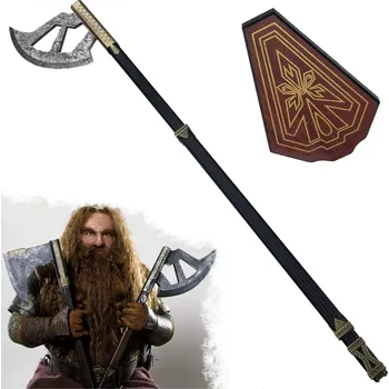 Šerm AF Celokovová sekera "WALKING AXE OF GIMLI" s plaketou - Pán Prstenů