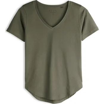 Dámské tričko GATE Základní bavlněné tričko s výstřihem do V 38 625-0387/478