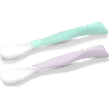 dětská jídelní sada BABYONO Lžičky 2 ks zeleno/fialové