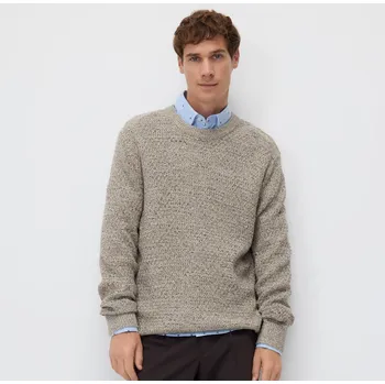 Pánský svetr Reserved - Svetr s příměsí vlny - béžová - 038FR-80M - 038FR-80M-L