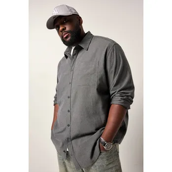 Pánská košile STHUGE, Plus size Flanelová košile STHUGE, dlouhé rukávy, Modern střih, do 8XL pro plnoštíhlé nadměrná velikost, 842859100-1455, černý, 6XL, Plus size oblečení, Oblečení pro vysoké muže, Nadměrné velikosti, Oblečení pro plnoštíhlé.