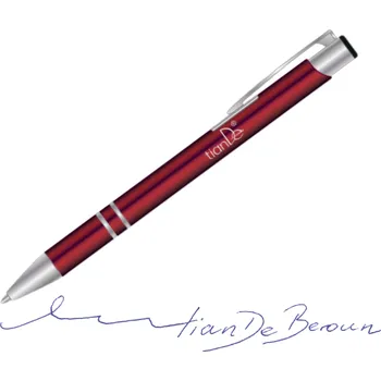 tianDe Kovové kuličkové pero s tianDe logem - bordó