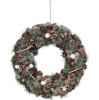 Věnec Atmosphera Věnec s šiškami a třpytivými větvičkami 50 cm