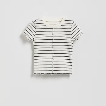 Dívčí tričko Reserved - Krátké žebrované tričko - vícebarevná - 569FT-MLC - 569FT-MLC-110