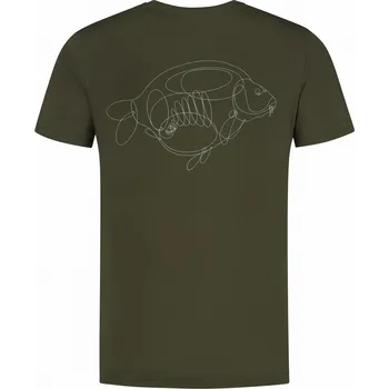 Rybářské oblečení Korda Tričko One Liner Tee Olive - XXXL