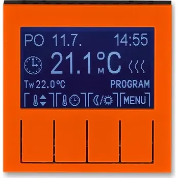 Termostat Termostat univerzální programovatelný - ovládací část, 3292H-A10301 66, ABB, Levit®, oranžová / kouřová černá (ABB, Levit®, oranžová / kouřová černá)