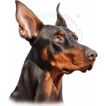 Textilní nažehlovací páska Dante Nažehlovačka Dobrman hlava - 10 x 12 cm