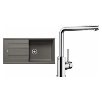 Granitový dřez Blanco Set 12-C 25 Zia XL 6 S Šedá vulkán + Mila Chrom