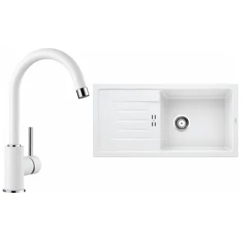 Granitový dřez Blanco Set 11-D 25 Favum XL 6 S Bílá + Mida Bílá