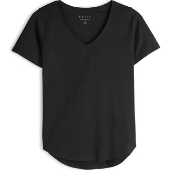 Dámské tričko GATE Základní bavlněné tričko s výstřihem do V 48 625-0387/89