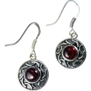 Náušnice BRIGID, stříbrné náušnice, granát, Ag 925/1000