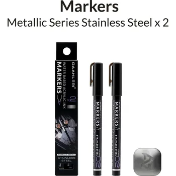 Gaahleri Metallic Series Markers X 2 - Stainless Steel (Gaahleri)