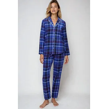 Dámské pyžamo Dámské flanelové pyžamo Triumph Boyfriend Fit organic modré káro S