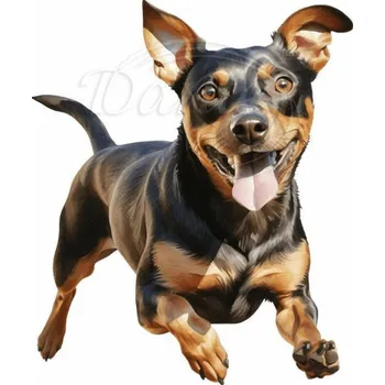 Textilní nažehlovací páska Dante Nažehlovačka Trpasličí pinč - 5 x 6 cm