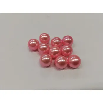 Dětské navlékací korálky Dekorační voskové perly bez dírek 10mm - růžová - 10ks